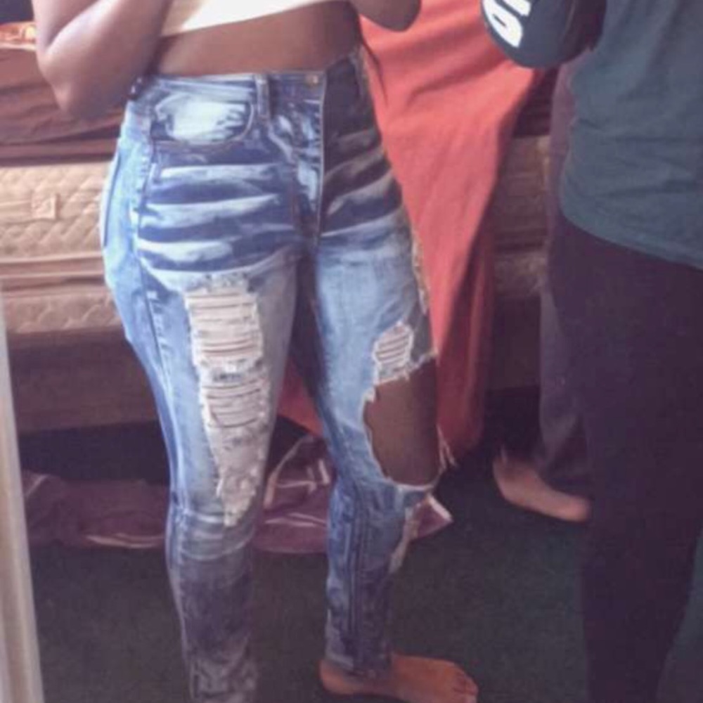 Fashion Nova distressed jeans